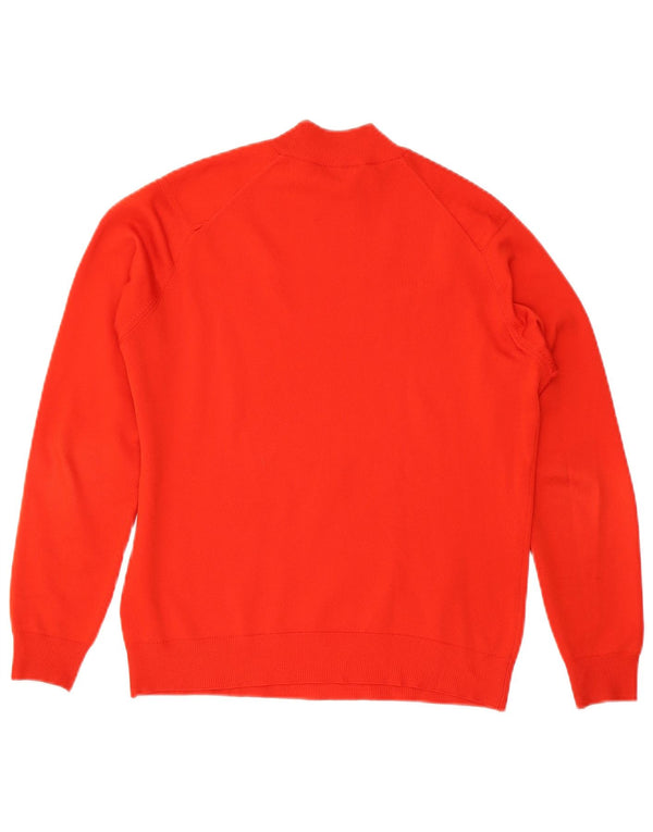 Vintage Damen Rollkragenpullover Pullover UK 14 Mittelrotes Polyester