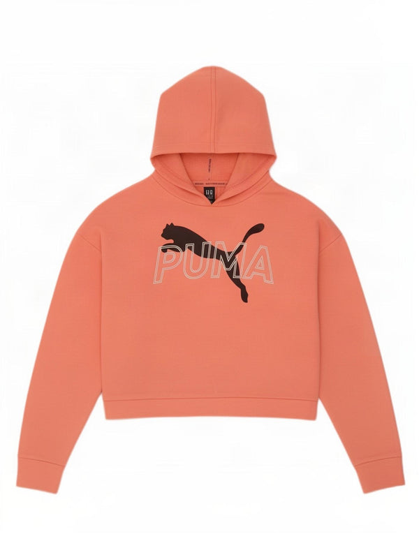 Puma Womens Crop Graphic Übergroßer Kapuzenpullover UK 10 Small Pink