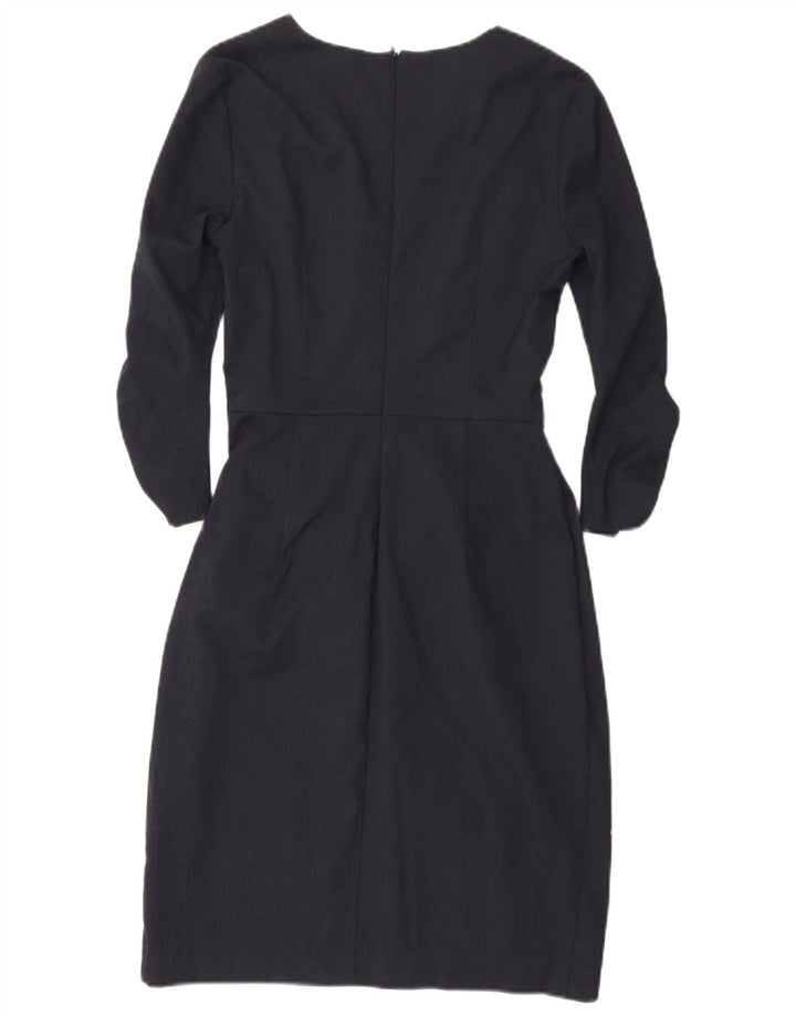 Zara Damen-Etuikleid mit 3/4-Ärmeln, Größe S, Marineblau, Polyester