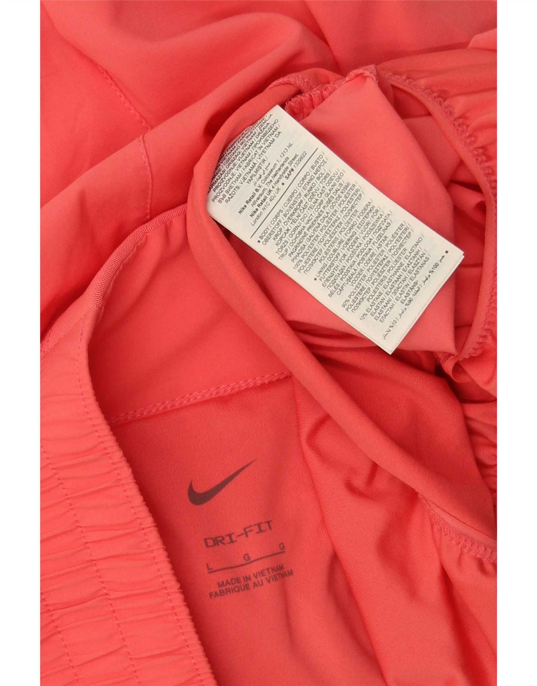 Nike Damen Dri Fit Sport Shorts UK 14 Large Rosa Polyester