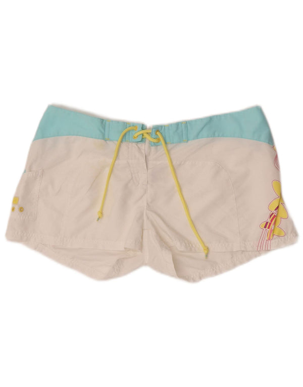 Adidas Damen Badeshorts mit niedriger Taille, UK 14, Größe L, Weiß, Farbblock