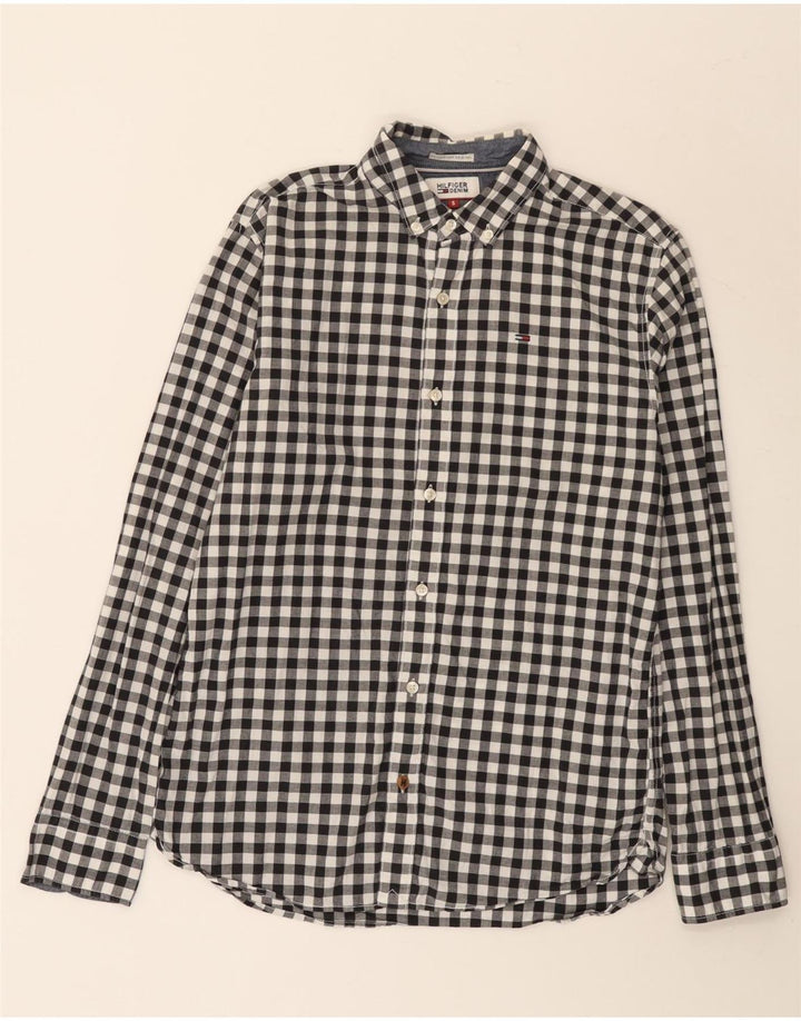 TOMMY HILFIGER Herrenhemd Small Black Gingham Cotton