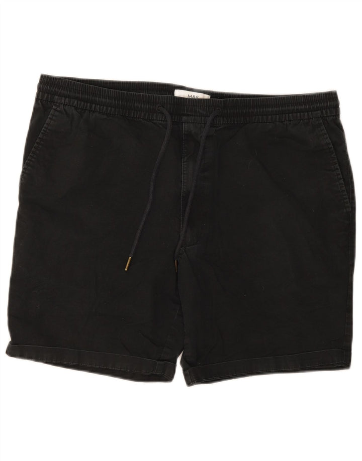 Marks & Spencer Herren-Chinoshorts, Größe L, W34, schwarze Baumwolle