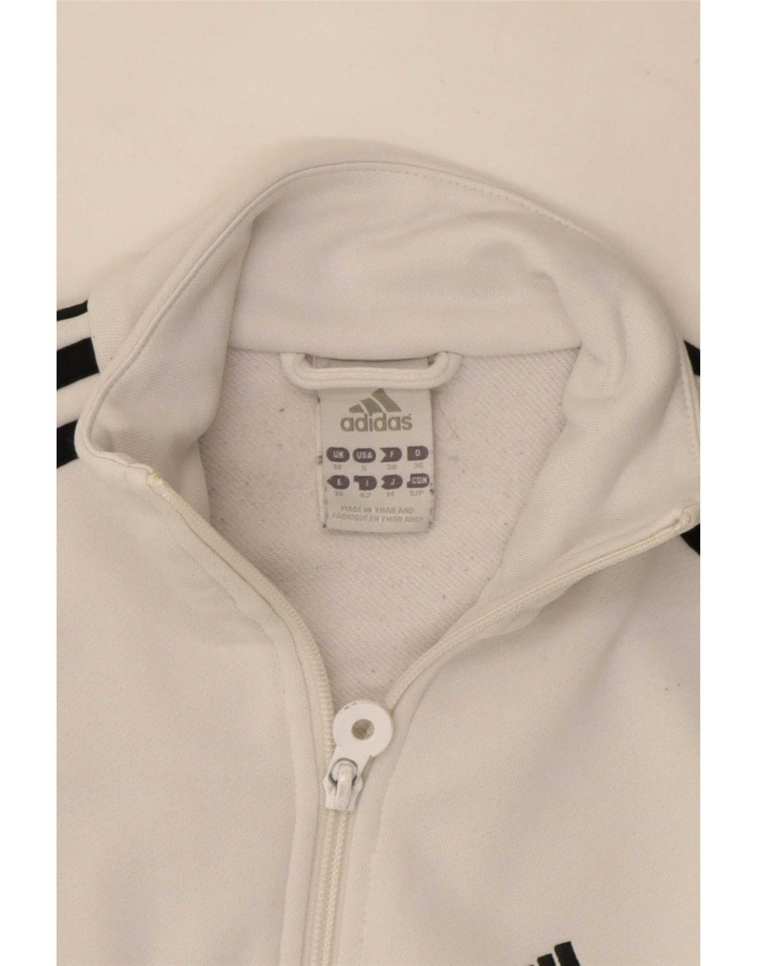 Adidas Damen Trainingsanzug Top Jacke UK 10 Small Weiß
