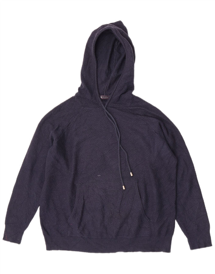 Marks & Spencer Damen Kapuzenpullover UK 14 Medium Marineblau Viskose