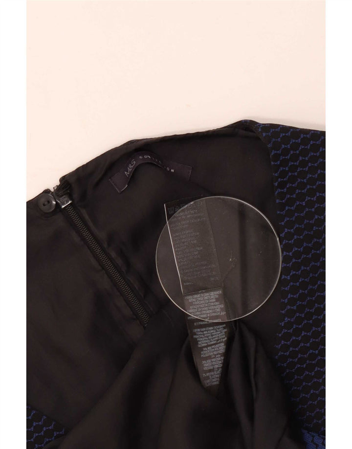 Marks & Spencer Damen Etuikleid UK 14 Mittel Marineblau Farbblock