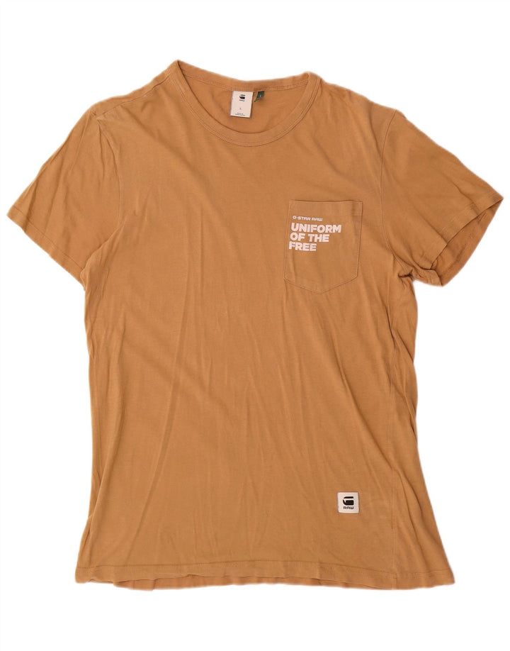 G-Star Herren T-Shirt mit Grafik, Größe L, Braun