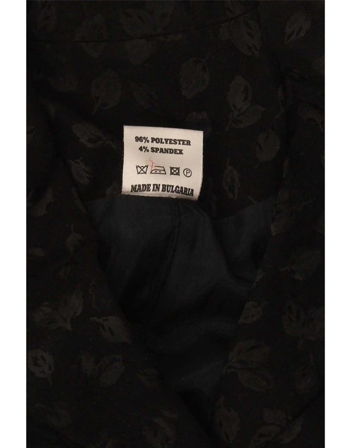 Vintage Damen Longline 6-Knopf-Blazerjacke IT 40 Small Black Floral
