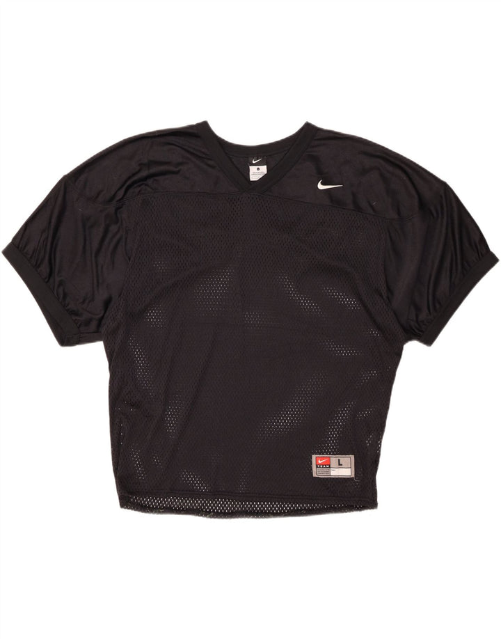NIKE Herren T-Shirt Top Large Schwarz Nylon