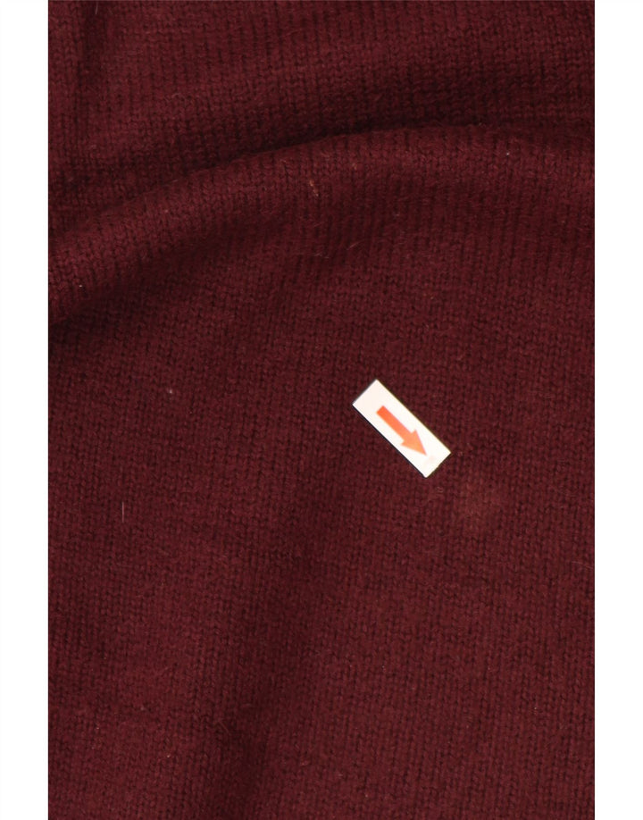 Zara Herren-Pullover mit V-Ausschnitt, mittleres Burgunderrot