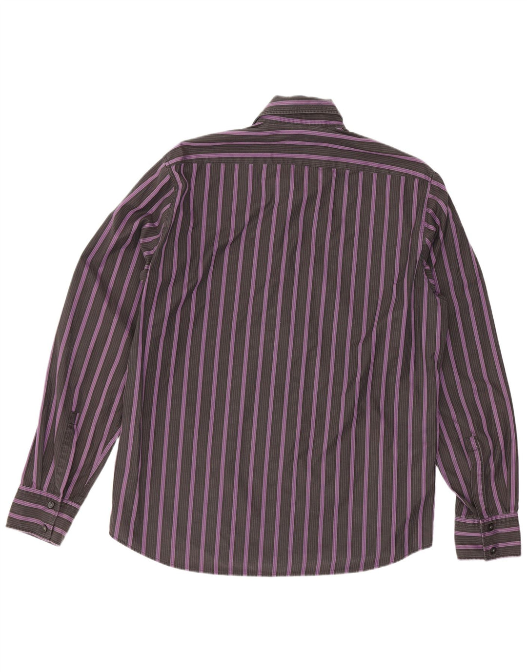 Hugo Boss Herren-Hemd mit klassischer Passform, Mittelviolett, gestreift, Baumwolle