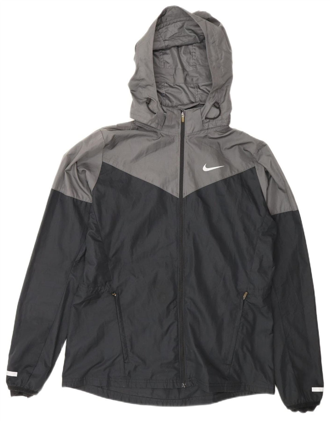 NIKE Herren-Regenjacke mit Kapuze, UK 38, Mittelschwarz, Colourblock-Polyester
