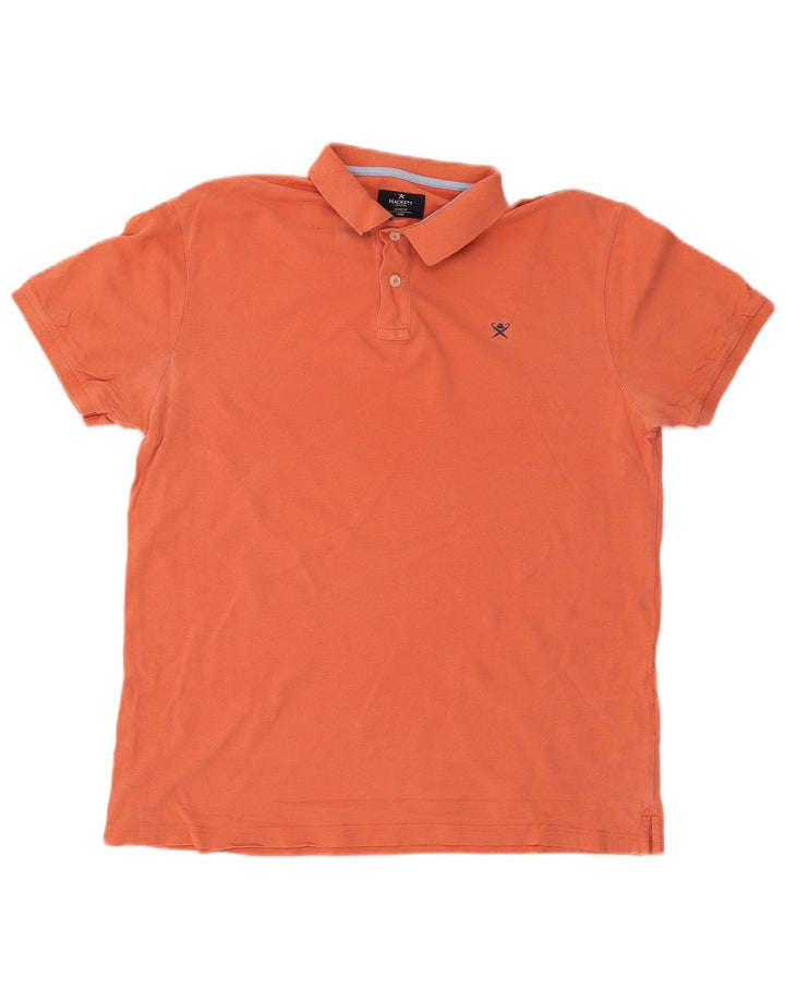 Hackett Herren-Poloshirt mit klassischer Passform, große orangefarbene Baumwolle