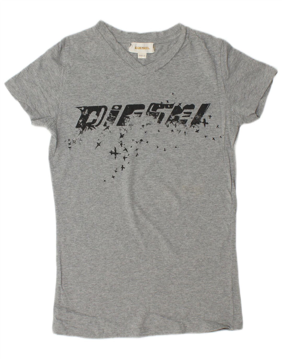 DIESEL Damen Grafik T-Shirt Top UK 14 Large Grau