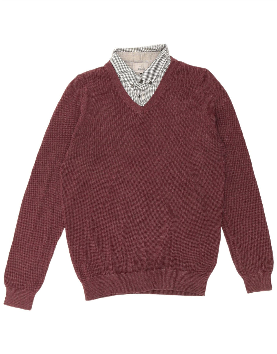 Marks & Spencer Herren-Pullover mit Rollkragen, reguläre Passform, Größe S, Burgunderrot