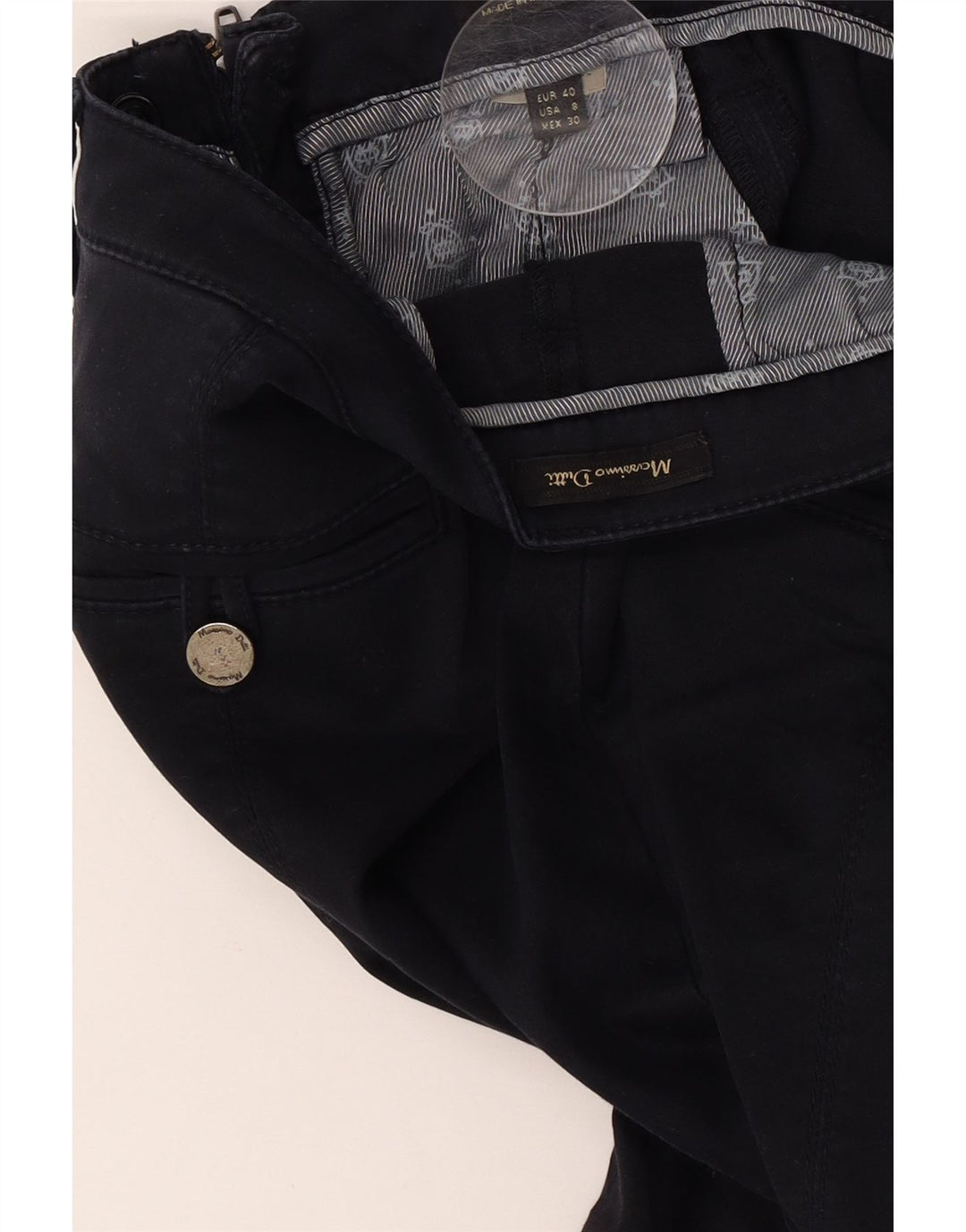 Massimo Dutti Damen Slim Hose EU 40 Medium W30 L30 Marineblau