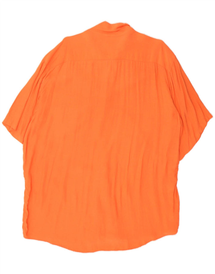 VINTAGE Mens Short Sleeve Shirt XL Orange Viscose Vintage Vintage and Second-Hand Vintage from Messina Hembry 