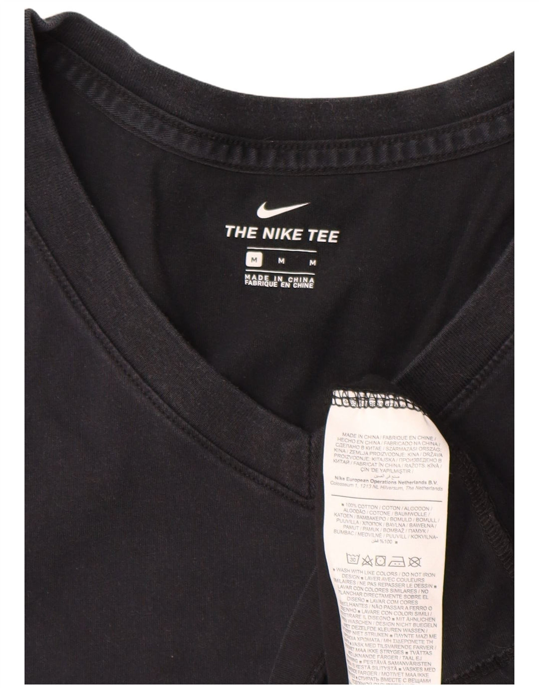 Nike Damen T-Shirt Top UK 14 Medium Schwarz Baumwolle