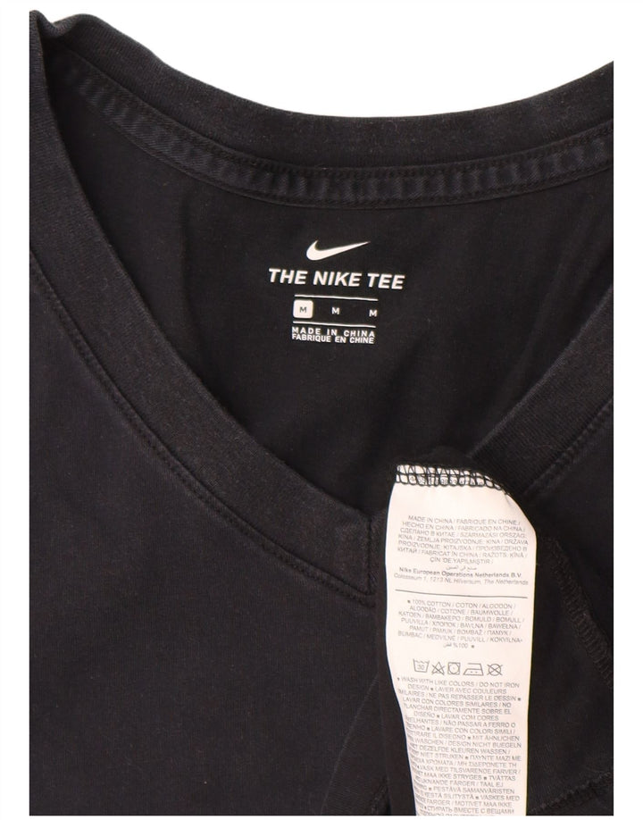 Nike Damen T-Shirt Top UK 14 Medium Schwarz Baumwolle