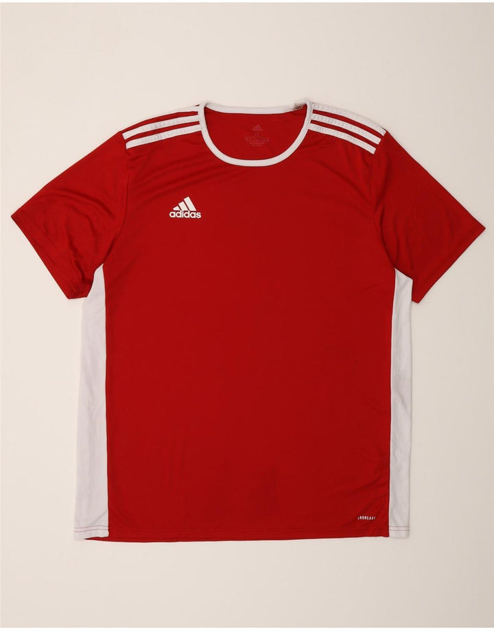 Adidas Herren Aeroready T-Shirt Top XL Rot Colourblock Polyester