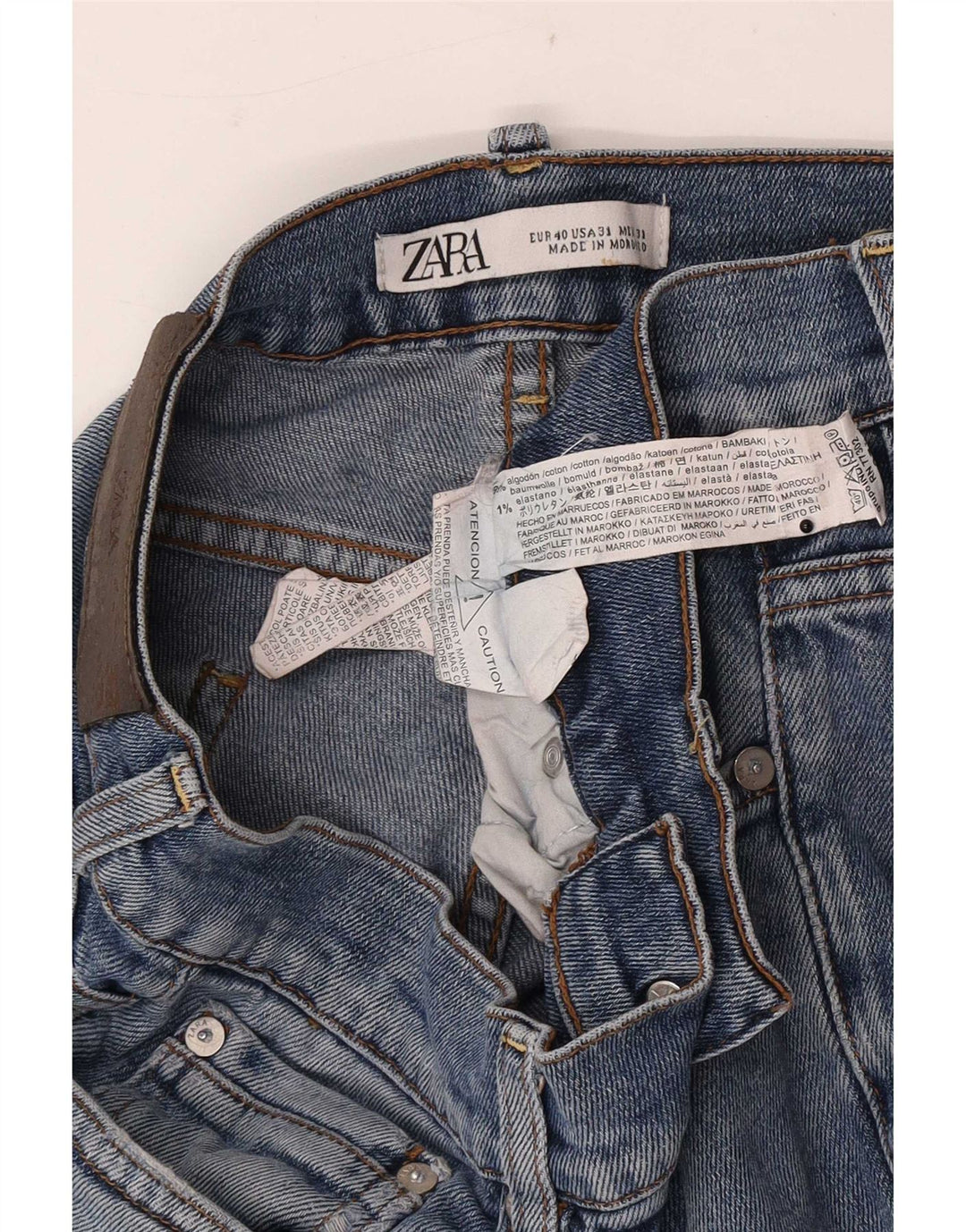 Zara Herren Slim Jeans Medium W31 L29 Blaue Baumwolle