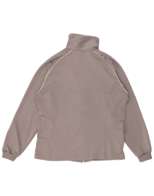 Adidas Damen Trainingsanzug Top Jacke UK 14 Mittelgrau