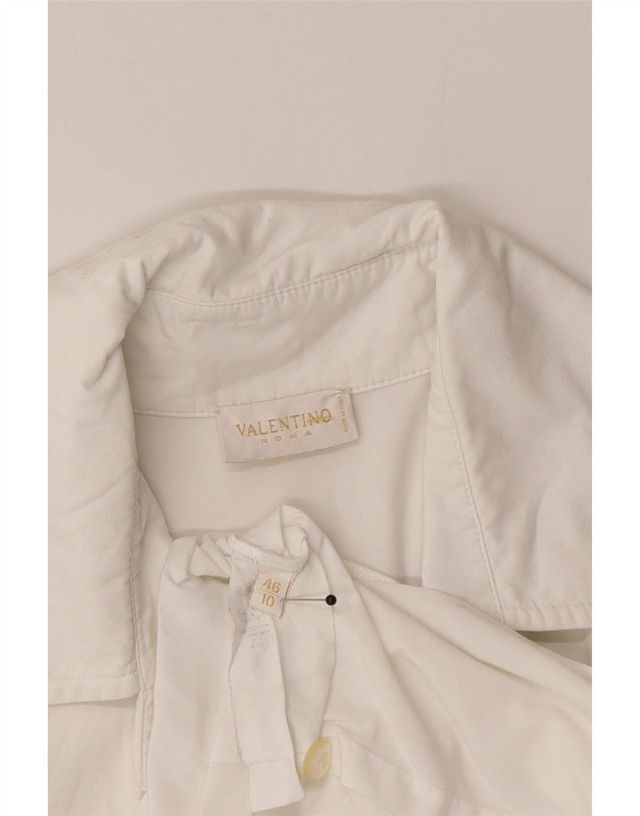 Valentino Damenhemd UK 10 Small Weiße Baumwolle