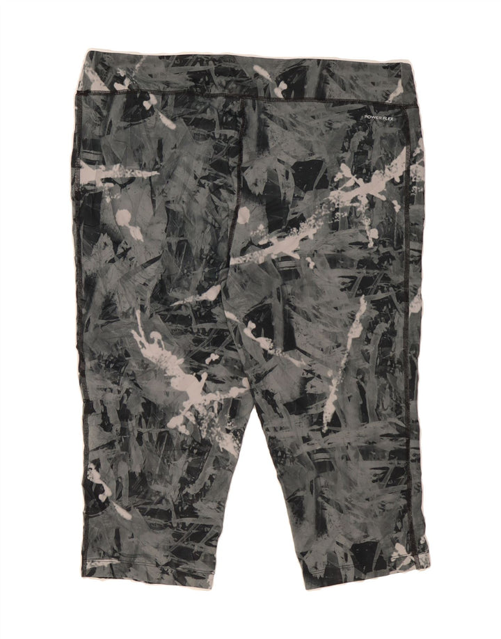 CHAMPION Womens Abstract Pattern Capri Leggings UK 18 XL  Grey Polyester Vintage Champion and Second-Hand Champion from Messina Hembry 