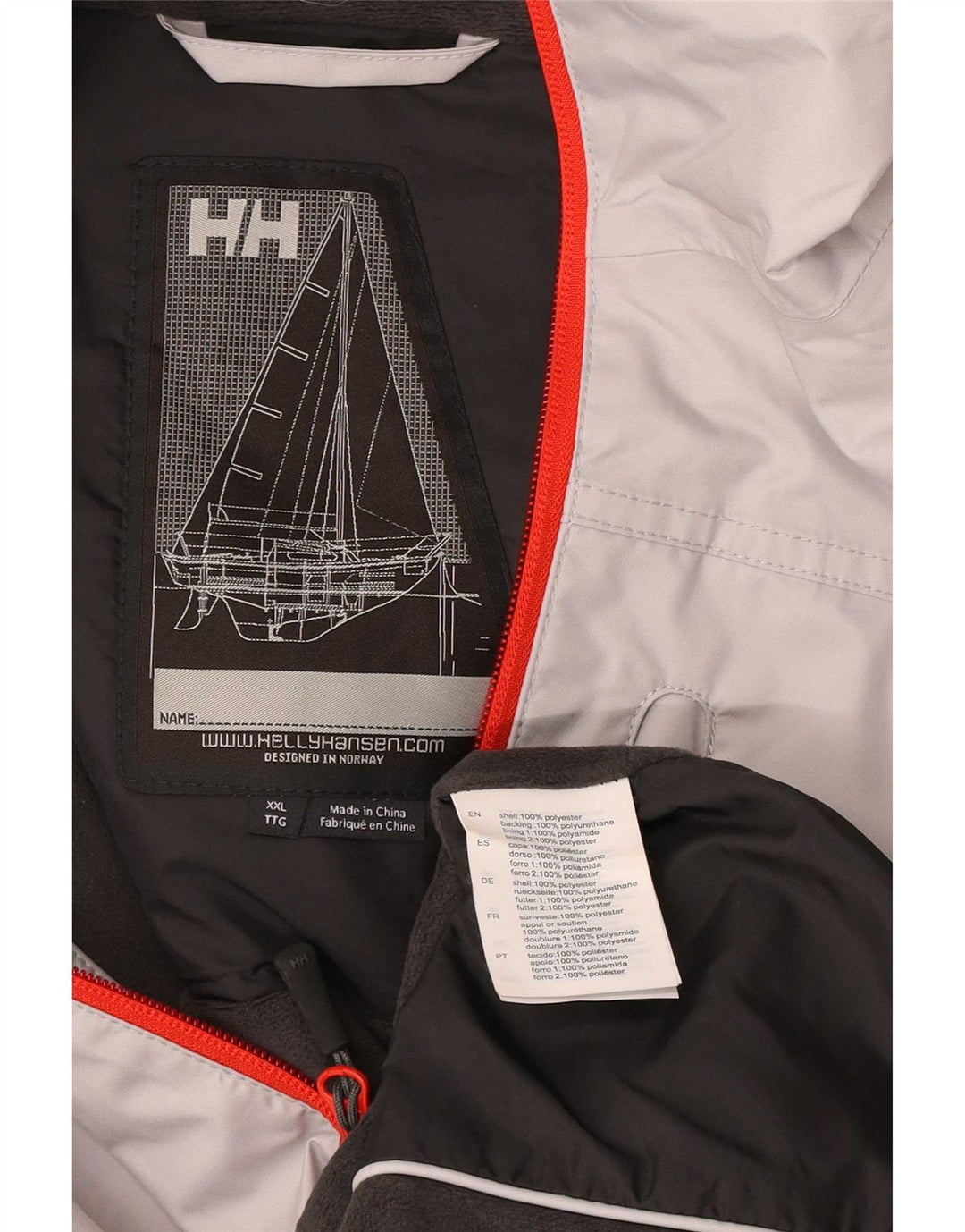 Helly Hansen Herren Sailwear Graphic Regenjacke UK 44 2XL Grau Polyester