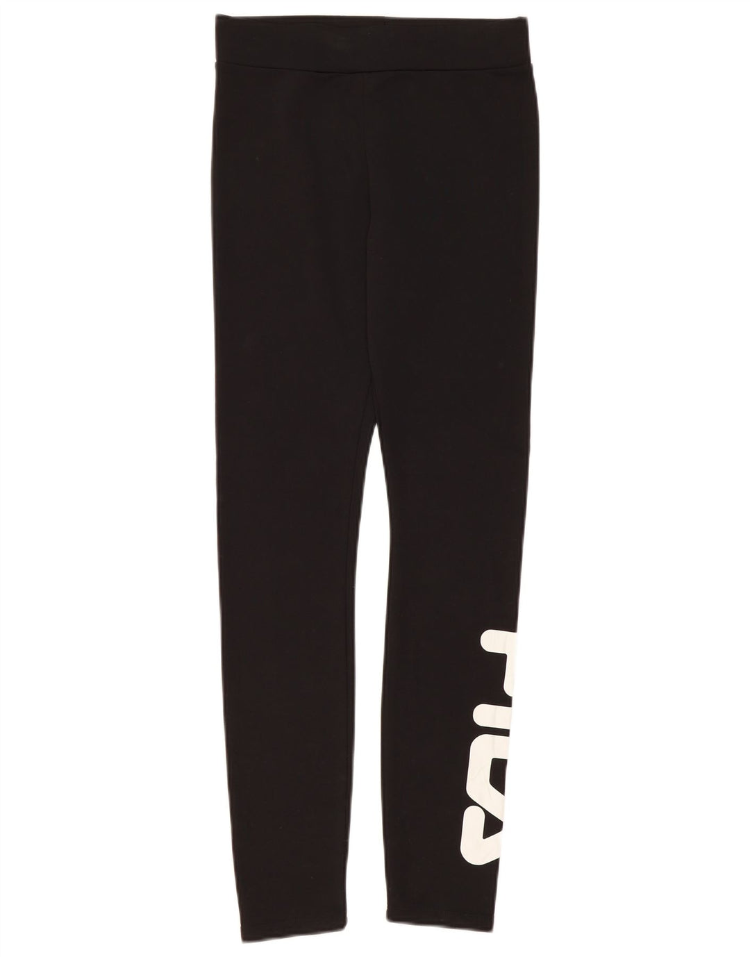 Fila Damen Grafik-Leggings UK 8 Small Schwarz Polyester