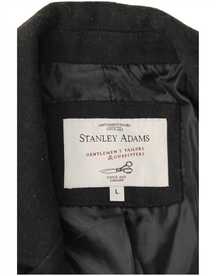 STANLEY ADAMS Herren-Militär-Zweireihermantel UK 40 Large Schwarz