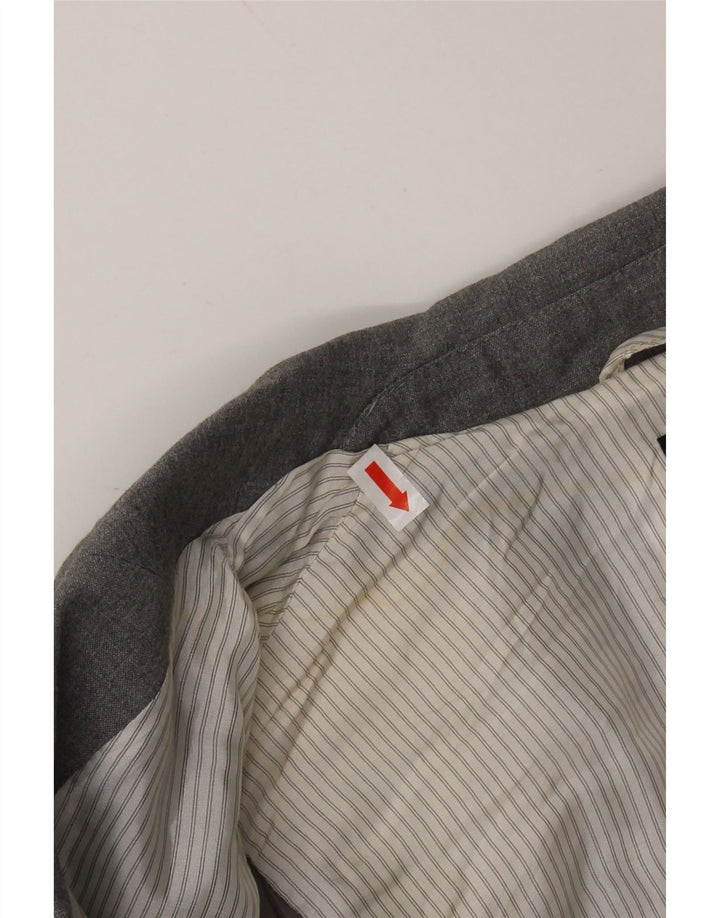 OASIS Damen Crop 1 Button Blazer Jacke UK 8 Small Grau Polyester