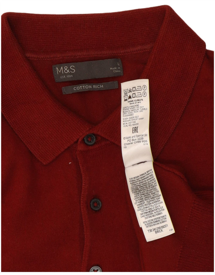 Marks & Spencer Herren-Poloshirt, große rote Baumwolle