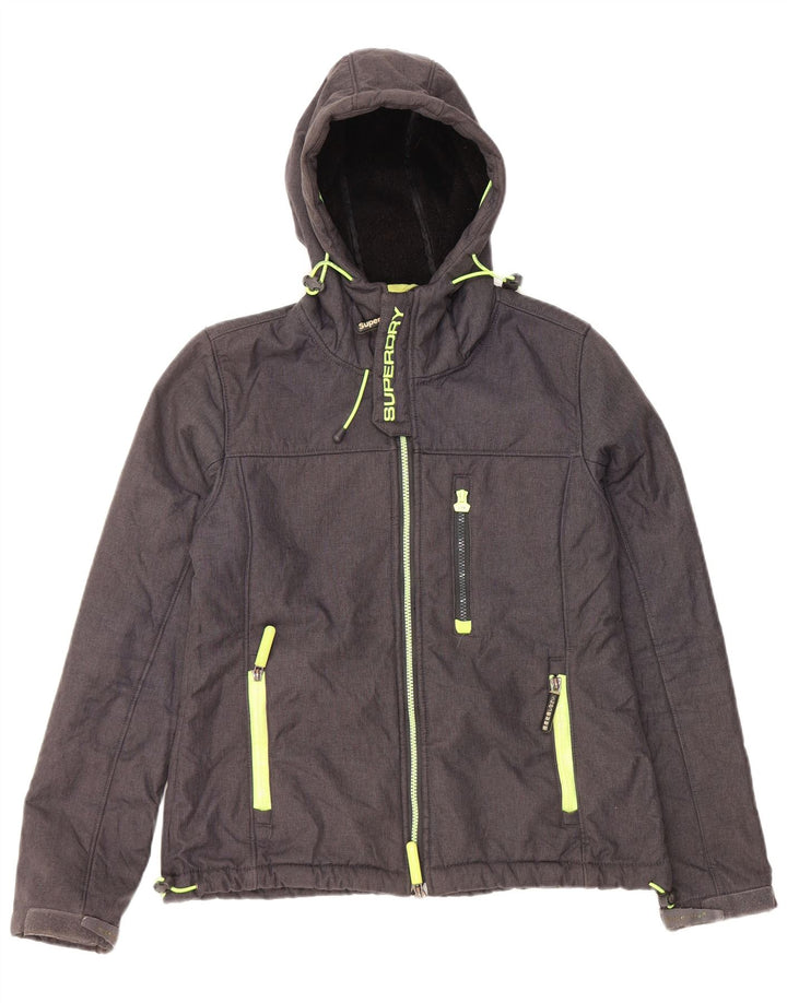 Superdry Damen Windtrekker Windjacke UK 16 Large Grau Polyester