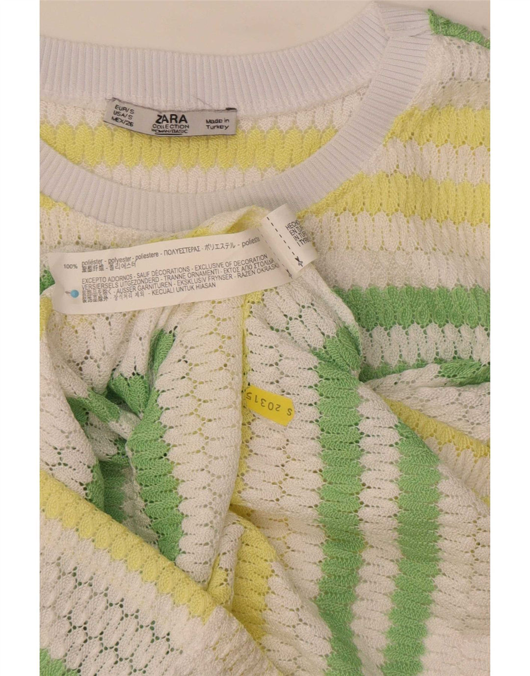 Zara Damen-Strickblusenoberteil, UK 10, klein, mehrfarbig, gestreift, Polyester