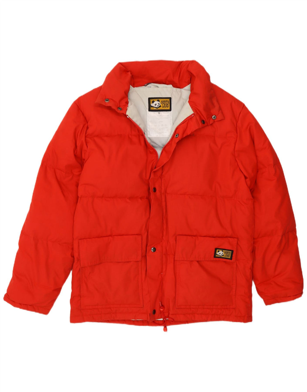 North Land gepolsterte Herrenjacke mit Kapuze, UK 38, mittelrote Baumwolle