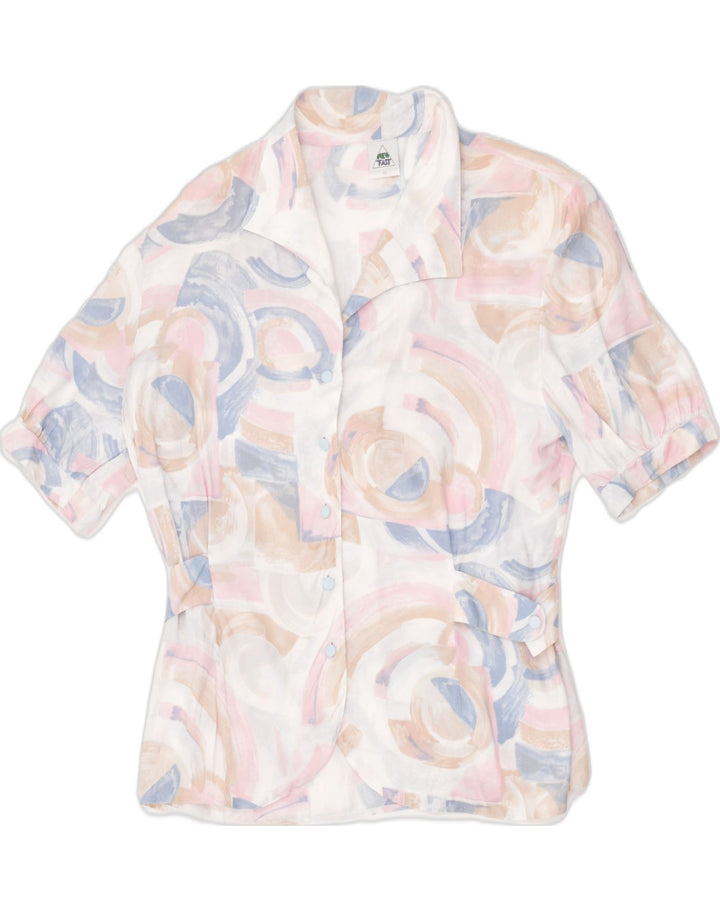 NEW FAST Womens Short Sleeve Shirt Blouse EU 40 Medium Multicoloured | Vintage New Fast | Thrift | Second-Hand New Fast | Used Clothing | Messina Hembry 