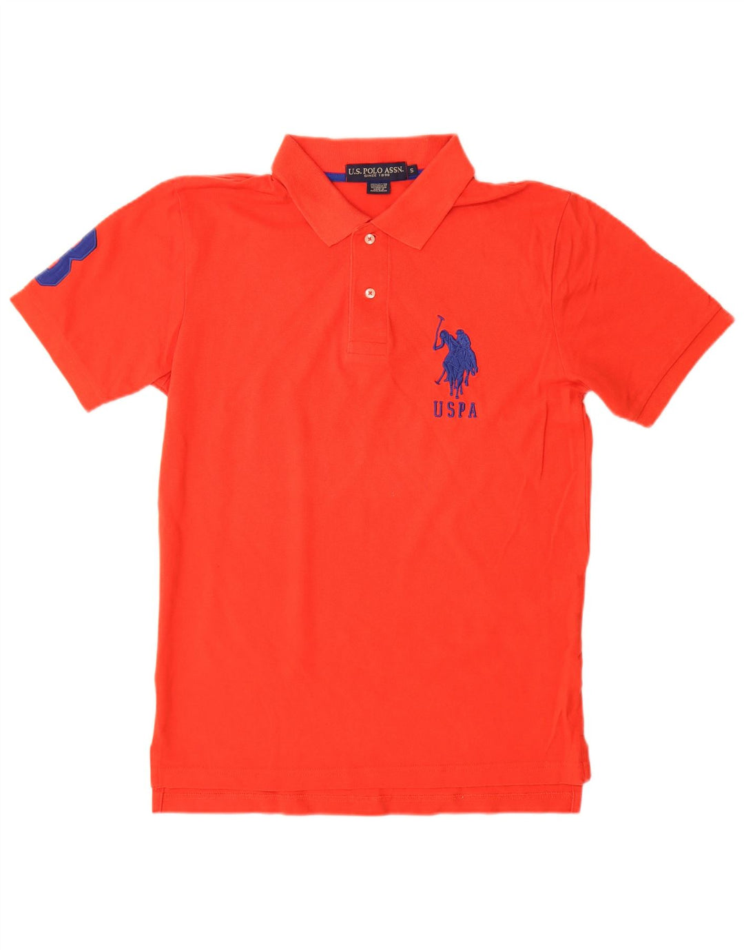 US POLO ASSN. Herren-Poloshirt mit Grafik, Größe S, rote Baumwolle
