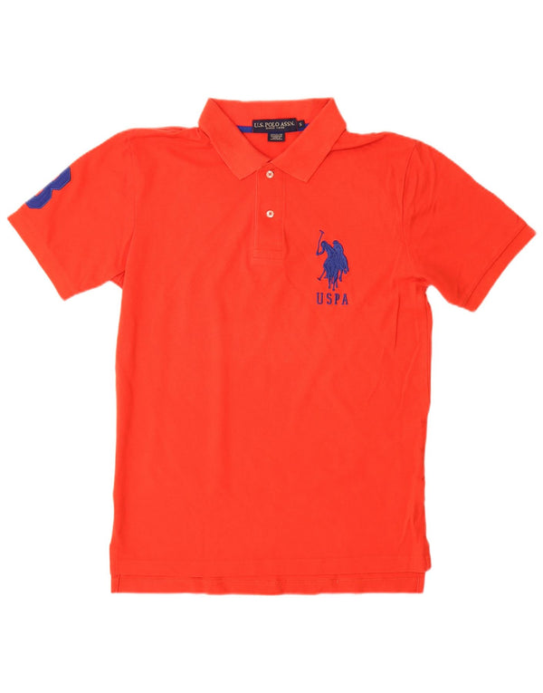 US POLO ASSN. Herren-Poloshirt mit Grafik, Größe S, rote Baumwolle