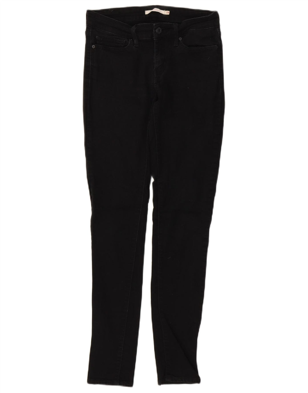 LEVI'S Damen 711 Skinny Jeans W28 L31 Schwarze Baumwolle