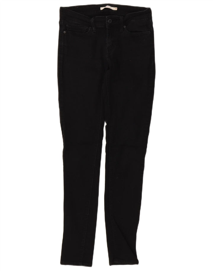 LEVI'S Damen 711 Skinny Jeans W28 L31 Schwarze Baumwolle