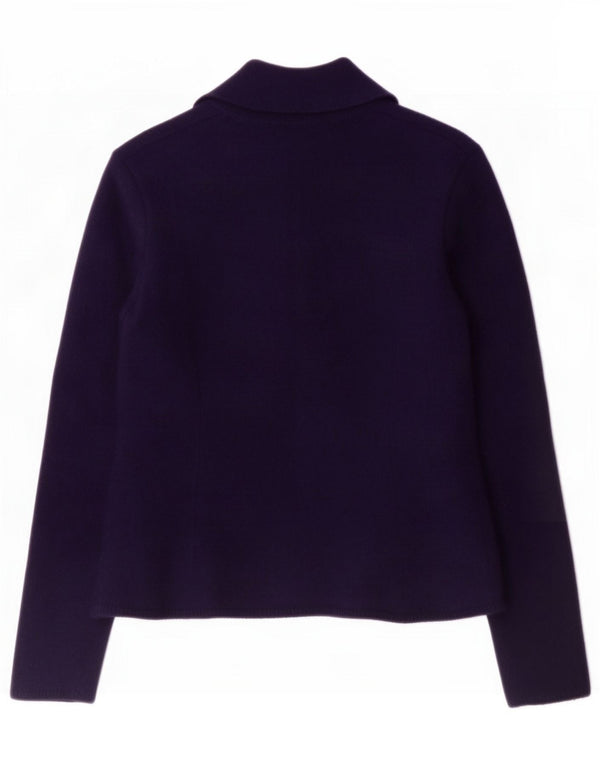 Zara Damen Blazer Jacke UK 14 Mittel Marineblau Wolle