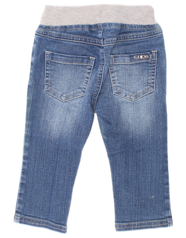Guess gerade Jeans für Baby-Jungen, 6–9 Monate, blaue Farbblock-Baumwolle