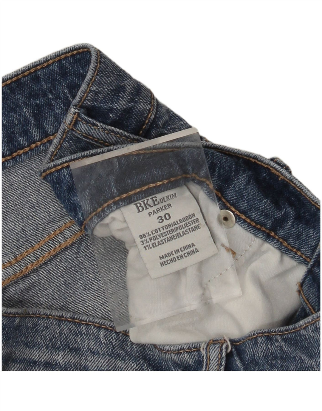 BKE Womens Parker Distressed High Rise Denim Shorts W30 Medium Blue Cotton
