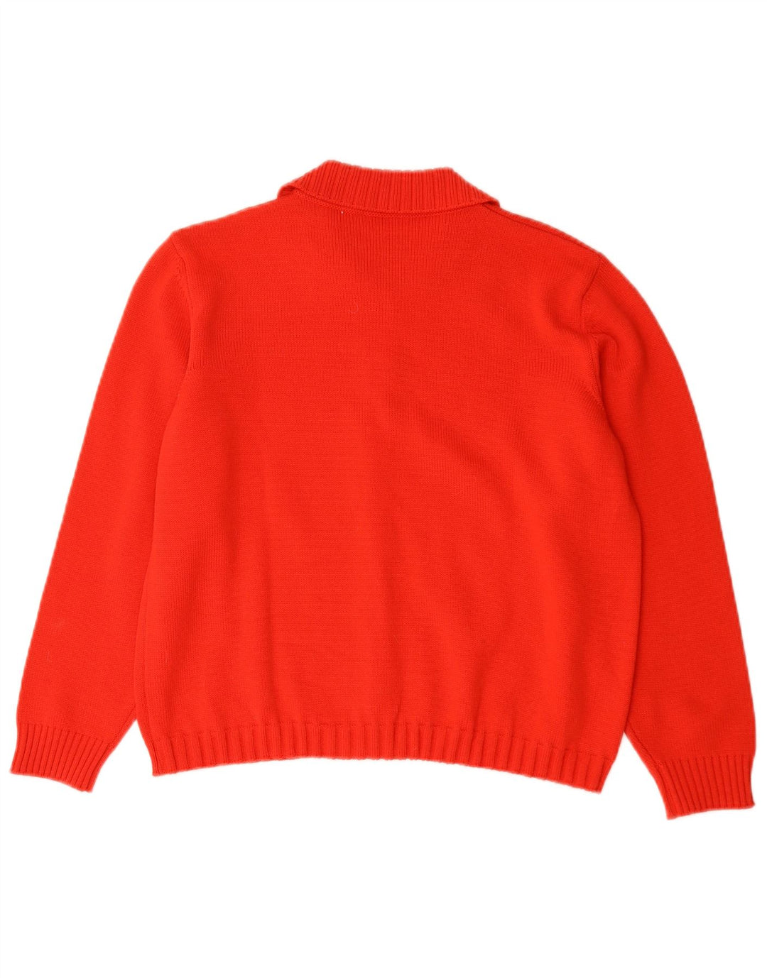 Vintage Damen Cardigan Pullover UK 14 Mittelrote Merinowolle
