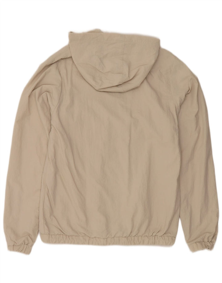 Ellesse Damen Übergroße Kapuzenpullover-Regenjacke UK 8 Small Beige Nylon