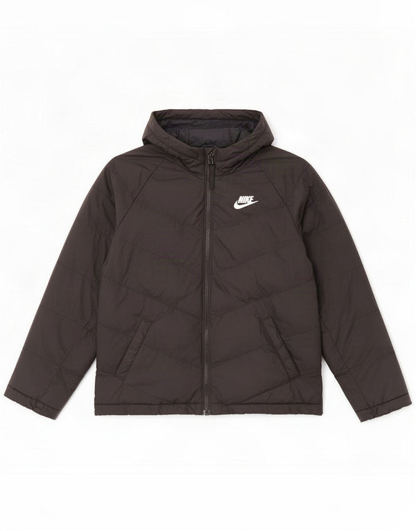 Nike Wattierte Jacke mit Kapuze für Jungen, 10–11 Jahre, Mittel, Schwarz, Polyester