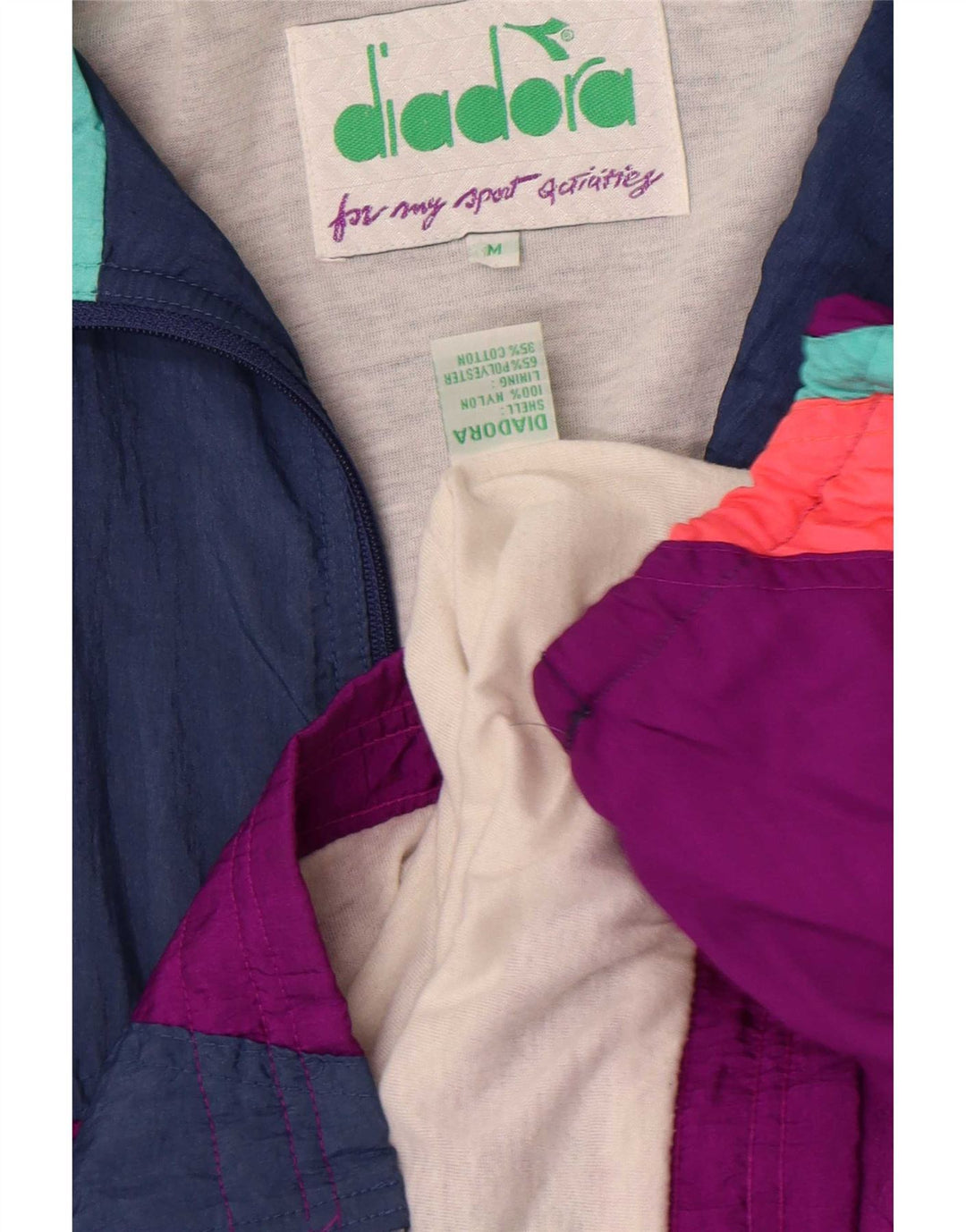 Diadora Damen-Trainingsanzug, Oberteil, Jacke, mittelgroß, mehrfarbig, Farbblock-Retro