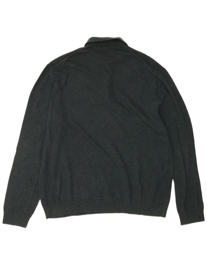 Marks & Spencer Herren-Pullover mit Rollkragen, groß, aus grüner Baumwolle