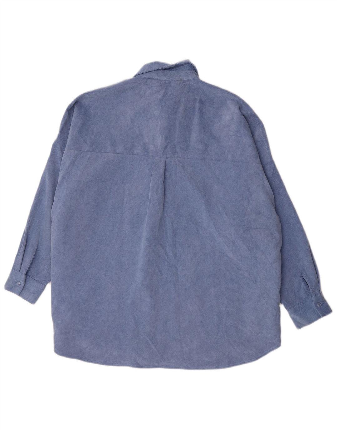 Zara Damen Übergroßes Cordhemd UK 16 Large Blau Polyester